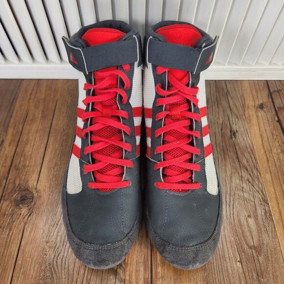 Adidas HVC Havoc Mens Size 11 Gray Red White Wrestling Boxing MMA Shoes GZ8451 - Picture 8 of 9